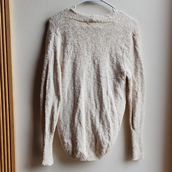 Pink Republic Cream Deep V-Neck Crossover Sweater Size Medium - Picture 15 of 16